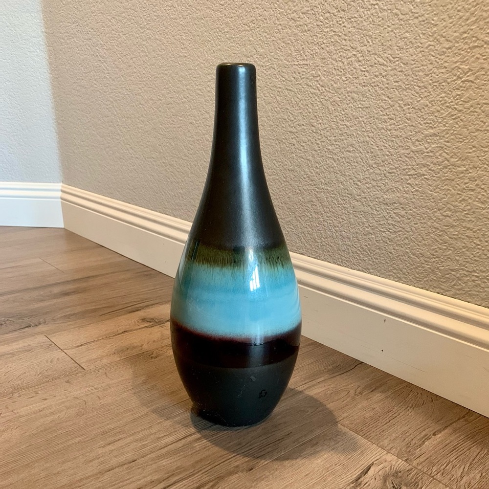 Charcoal and Blue Vase